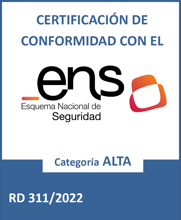 ENS Categoría ALTA Distintivo ENS Certificación Categoría Alta (RD 311/2022)
